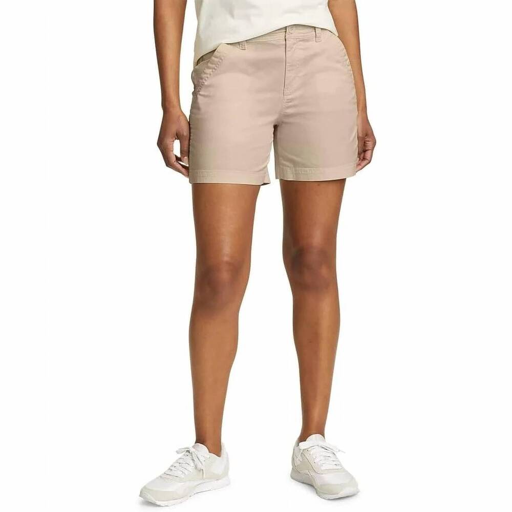 NEW EDDIE BAUER aspire stretch cotton chino shorts in light khaki